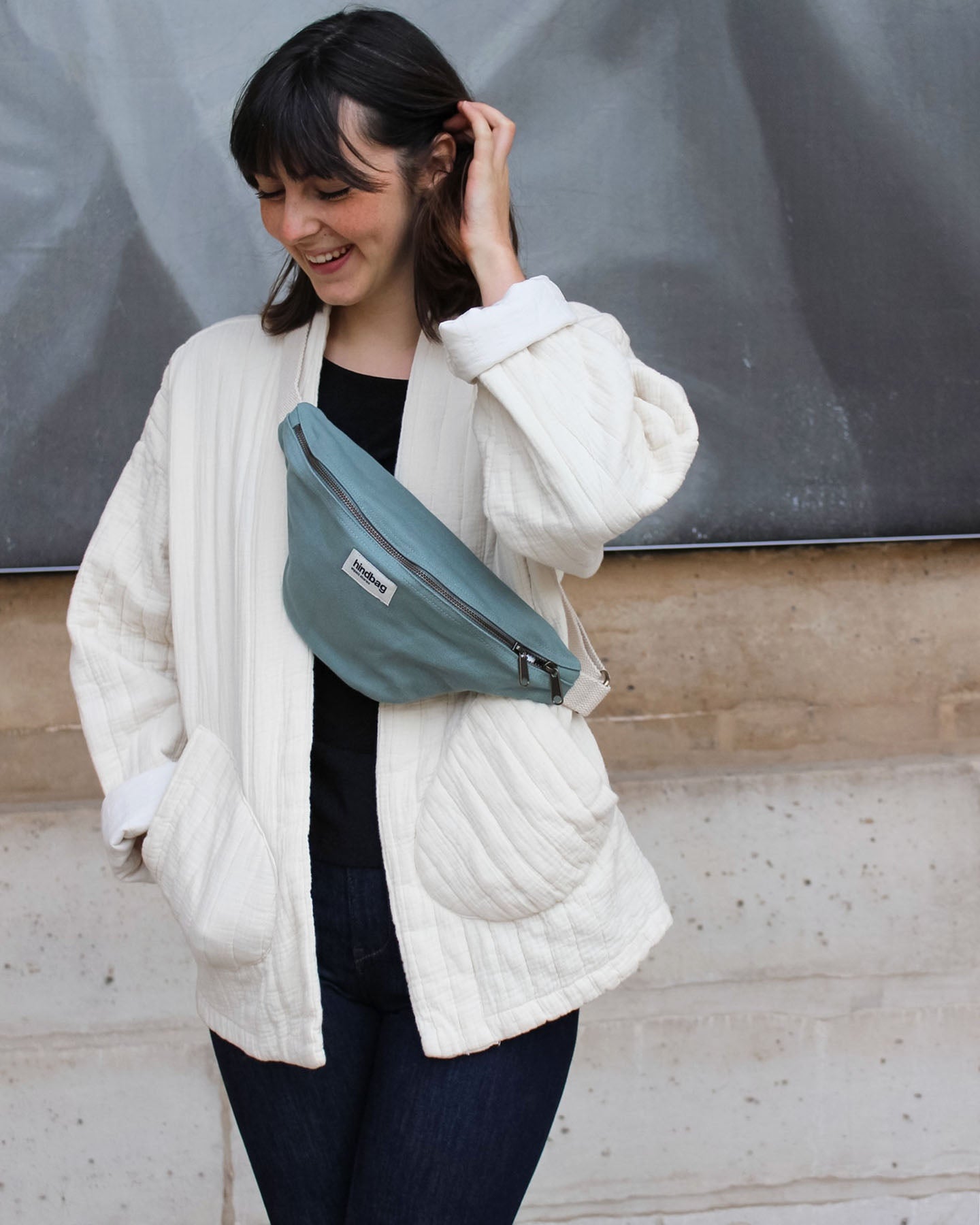a woman is talking on a cell phone 